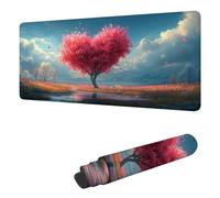 Gaming Mouse Pad XXL 39.4 x 19.7 inch, Large Mouse Mat Pink Extended Desk Mat, Keyboard Mousepad Cherry Blossoms, with Stitched Edge Mousepad, Perfect for Gaming & Office Accessories, Gifts H-6711