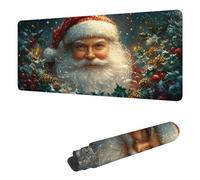 Gaming Mouse Pad XXL 39.4 x 19.7 inch, Large Mouse Mat Winter Extended Desk Mat, Keyboard Mousepad Santa Claus, with Stitched Edge Mousepad, for Gaming & Office Accessories, Gifts for Women H-6072