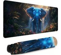 Gaming Mouse Pad XXL 39.4 x 19.7 inch, Large Mouse MatElephant Extended Desk Mat, Keyboard Mousepad Animal, with Anti-Slip Rubber Base Stitched Edges Desk Pad for Home Office Decor, Gifts Women C-692