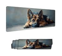 Gaming Mouse Pad XXL 55.1 x 23.6 inch, Large Mouse Mat Animal Office Desk Accessories, Extended Desk Mat with Anti-Slip Rubber Base Stitched Edges Keyboard Mousepad for Home Office Decor, Dog H-1793