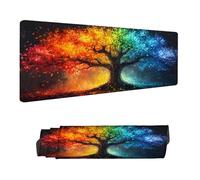 Gaming Mouse Pad XXL 55.1 x 23.6 inch, Large Mouse Mat Color Office Desk Accessories, Desk Mat with Anti-Slip Rubber Base Stitched Edges Keyboard Mousepad for Home Office Decor, Tree Of Life H-7669