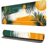 Gaming Mouse Pad XXL 60x120cm, Large Mouse Pad Leaf Plant, Large Desk Mousemat Mats, Non-Slip Keyboard Mats, Gaming Mousepad with Stitched Edges, for Gaming Office Work-46400