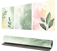 Gaming Mouse Pad XXL 60x120cm, Large Mouse Pad Leaf Plant, Large Desk Mousemat Mats, Non-Slip Keyboard Mats, Gaming Mousepad with Stitched Edges, for Gaming Office Work-46482