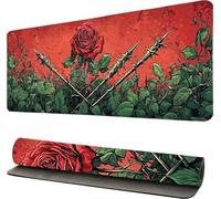 Gaming Mouse Pad XXL 60x120cm, Large Mouse Pad Rose Landscape, Large Desk Mousemat Mats, Non-Slip Keyboard Mats, Gaming Mousepad with Stitched Edges, for Gaming Office Work-46708