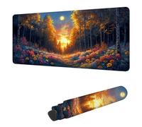 Gaming Mouse Pad XXL 62.9 x 31.5 inch, Large Mouse Mat Forest Extended Desk Mat, Keyboard Mousepad Tree, with Stitched Edge Mousepad, Perfect for Gaming & Office Accessories, Gifts for Women H-6687