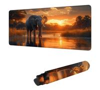 Gaming Mouse Pad XXL 62.9x31.5 inch, Large Mouse Mat Africa Extended Desk Mat, Keyboard Mousepad Elephant, with Stitched Edge Mousepad, Perfect for Gaming & Office Accessories, Gifts for Women H-8334