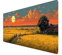 Gaming Mouse Pad XXL 700x300mm Orange Color Mouse Pad Sunset Desk Mat Large, Non-Slip Rubber Base with Stitched Edges Computer Keyboard Mat, Desk Accessories for Men, PC, Laptop, Home, Office z4757