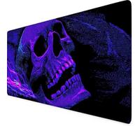 Gaming Mouse Pad XXL 700x300mm Purple Mouse Pad Skull Desk Mat Large, Non-Slip Rubber Base with Stitched Edges Computer Keyboard Mat, Desk Accessories for Men, PC, Laptop, Home, Office, Gifts i5842