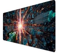 Gaming Mouse Pad XXL 800x400mm Pink Mouse Pad City Desk Mat Large, Non-Slip Rubber Base with Stitched Edges Computer Keyboard Mat, Desk Accessories for Men, PC, Laptop, Home, Office, Decor Gifts w3477