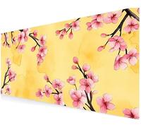 Gaming Mouse Pad XXL Large Desk Mat 600x300x3 mm Extended Computer Mouse (Yellow flowers) Mat with Stitched Edges, Non-Slip Rubber Base, Waterproof Smooth Surface for PC Gaming, Home Laptop Gifts V614