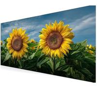 Gaming Mouse Pad XXL Large Desk Mat 700x400x3 mm Extended Computer Mouse (Sunflower Yellow) Mat with Stitched Edges, Non-Slip Rubber Base, Waterproof Smooth Surface for PC Gaming, Office Home V-406