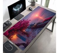 Gaming Mouse Pad, Yellow Flower Mouse Mat with Stitched Edges, Large Extended XXL Mousepad with Anti Slip Base, Desk Pad for Desk Keyboard Decoration, Gifts for Men Adults Kids 80 x 30cm PjY533 3-M