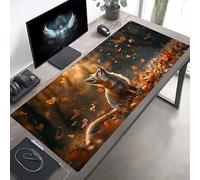 Gaming Mouse Pad, Yellow Fox Mouse Mat with Stitched Edges, Large Extended XXL Mousepad with Anti Slip Base, for Desk Keyboard Decoration, Gifts for Men Adults Kids 1000x500x3mm PjY2317 X-L