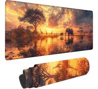 Gaming Mouse Pad Yellow, Large Mouse Mat 1600x800x3 mm with Stitched Edges Desk Mat Elephant, Extended XXL Mousepad with Non Slip Rubber Base Desk Pad for Home Office Accessories, Gifts for Men Z-I