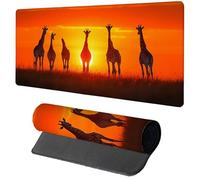 Gaming Mouse Pad Yellow Mouse Mat 1600x800x3mm, Giraffe Mousemat with Stitched Edge Design, Waterproof Surface XXL Extended Desk Pad Large for Office and Home PC Gaming Desk Accessories, Gifts L-1516
