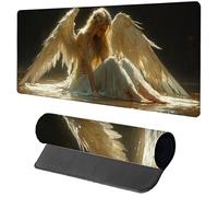 Gaming Mouse Pad Yellow Mouse Mat 600x300x3mm, Woman Mousemat with Stitched Edge Design, Waterproof Surface XXL Extended Desk Pad Large for Office and Home PC Gaming Desk Accessories, Gifts V-1107