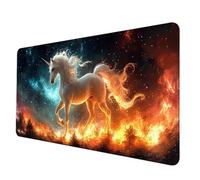 Gaming Mouse Pad Yellow Mouse Mat Unicorn Desk Mat Large 80 x 30 cm, Waterproof Mousepad with Stitched Edge, Anti-Slip Rubber Base Desk Pad Computer Accessories for PC, Laptop Office/Gaming -hjw25063R
