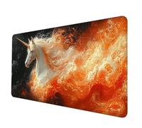 Gaming Mouse Pad Yellow Mouse Mat Unicorn Desk Mat Large 800 x 300 x 3 mm, Waterproof Mousepad with Stitched Edge, Anti-Slip Rubber Base Desk Pad Computer Accessories for PC, Office/Gaming -hjw25069F
