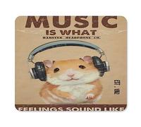 Gaming Mouse Pads, Anti-Slip Rubber Base Mousepads Water Resistant Mouse Mat for Wireless Computer Mouse for Office Home Gaming Working, Hamster Music is What Feelings Sound Like 10 x 12 in