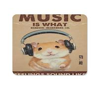 Gaming Mouse Pads, Anti-Slip Rubber Base Mousepads Water Resistant Mouse Mat for Wireless Computer Mouse for Office Home Gaming Working, Hamster Music is What Feelings Sound Like 8x10 in