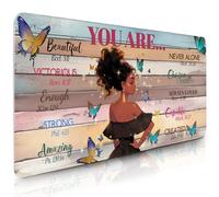 Gaming Mouse Pads Extra Large, Black Girl Computer Keyboard Desk Mousepad with Non-Slip Base Stitched Edge, Christian Inspiration Gift for Women, Big Desk Mat for Keyboard and Mouse 15.7”x 35.4” XXL
