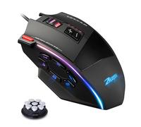 Gaming Mouse RGB Wired, MMO Ergonomic Computer Mouse, 10000 DPI High Precision Laser, 13 Macro Programmable Buttons, 8 * 3g Weight Tuning for PC Laptop MOBA FPS, PMW-3325, Comfort Grip (Black)