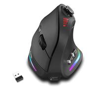 Gaming Mouse with 5 D Rocker, Wireless Vertical Mouse with [24000 DPI] [12 Programmable Buttons], Computer Mouse for Gamer/PC/E-Sports/Laptop (Black)