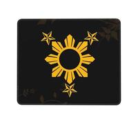 Gaming Mousepad 3 Stars And Sun Filipino Philippines Flag Stitched Edges Mouse Pad Anti-Slip Rubber Base Mouse Mat For Desk Laptop Office 25X30Cm