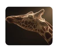 Gaming Mousepad Beautiful Portrait Of Giraffe Stitched Edges Mice Mat Anti-Slip Rubber Base Mouse Pad For Home Work Pc 25X30Cm