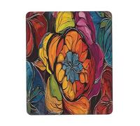 Gaming Mousepad for computer 20x18 cm Non-Slip Rubber Base Cute Mouse Mat for Laptop & Desktop Home Office Desk Accessories Office Supplies flower stained glass