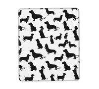 Gaming Mousepad for computer 20x18 cm Non-Slip Rubber Base Cute Mouse Mat for Laptop & Desktop Home Office Desk Accessories Office Supplies Black Dogs Dachshund Dog