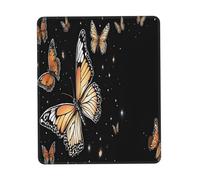 Gaming Mousepad for Computer 20x18 cm Non-Slip Rubber Base Cute Mouse Mat for Laptop & Desktop Home Office Desk Accessories Office Supplies Colorful Butterfly