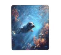 Gaming Mousepad for Computer 24x20 cm Non-Slip Rubber Base Cute Mouse Mat for Laptop & Desktop Home Office Desk Accessories Office Supplies Seal Swimming