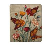 Gaming Mousepad for computer 24x20 cm Non-Slip Rubber Base Cute Mouse Mat for Laptop & Desktop Home Office Desk Accessories Office Supplies Butterflies on flowers