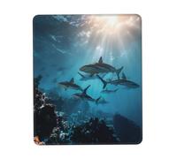 Gaming Mousepad for computer 24x20 cm Non-Slip Rubber Base Cute Mouse Mat for Laptop & Desktop Home Office Desk Accessories Office Supplies sharks