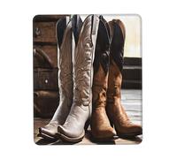 Gaming Mousepad for computer 24x20 cm Non-Slip Rubber Base Cute Mouse Mat for Laptop & Desktop Home Office Desk Accessories Office Supplies Cowboy Black Hat Western Boots