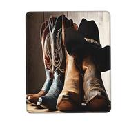 Gaming Mousepad for computer 24x20 cm Non-Slip Rubber Base Cute Mouse Mat for Laptop & Desktop Home Office Desk Accessories Office Supplies Cowboy Black Hat Western Boots