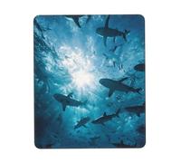 Gaming Mousepad for Computer 24x20 cm Non-Slip Rubber Base Cute Mouse Mat for Laptop & Desktop Home Office Desk Accessories Office Supplies Sharks Swimming