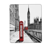 Gaming Mousepad for computer 24x20 cm Non-Slip Rubber Base Cute Mouse Mat for Laptop & Desktop Home Office Desk Accessories Office Supplies Red Phone Booth London Street