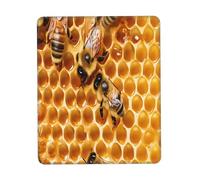 Gaming Mousepad for computer 26x21 cm Non-Slip Rubber Base Cute Mouse Mat for Laptop & Desktop Home Office Desk Accessories Office Supplies Bee On comb