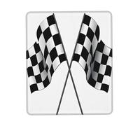 Gaming Mousepad for Computer 26x21 cm Non-Slip Rubber Base Cute Mouse Mat for Laptop & Desktop Home Office Desk Accessories Office Supplies Black White Formula Checkered Flags