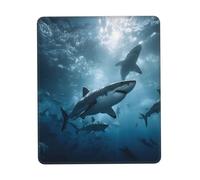Gaming Mousepad for Computer 26x21 cm Non-Slip Rubber Base Cute Mouse Mat for Laptop & Desktop Home Office Desk Accessories Office Supplies Sharks