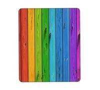 Gaming Mousepad for computer 30x25 cm Non-Slip Rubber Base Cute Mouse Mat for Laptop & Desktop Home Office Desk Accessories Office Supplies Rainbow Colored Wood Background