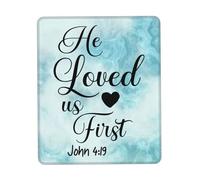 Gaming Mousepad He Loved Us First Wear Resistant Desk Pad Comfortable Mouse Pad For Home Pc Desk 25X30Cm