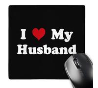 Gaming Mousepad I Love My Husband Stitched Edges Desk Pad Anti-Slip Rubber Base Mouse Pad For Home Work Office 25X30Cm