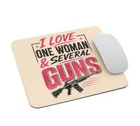 Gaming Mousepad I Love One Woman Several G-uns Funny Mouse Pad Work 25x30cm