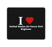 Gaming Mousepad I Love United States Force Civil Engineer Stitched Edges Desk Pad Comfortable Mouse Pad For Office Home Laptop 25X30Cm