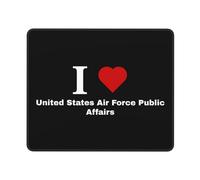 Gaming Mousepad I Love United States Force Public Affairs Stitched Edges Mouse Mat Comfortable Mice Mat For Work Laptop Computer 25X30Cm