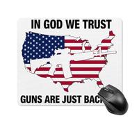 Gaming Mousepad In God We Trust Guns Are Just Backup Usa Flag Soft Mouse Mat Waterproof Mouse Pad For Home Office Laptop 25X30Cm