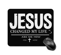 Gaming Mousepad Jesus Changed My Life Ask Me How Improves Speed And Precision Mouse Mat Comfortable Mouse Pad For Work Pc Office 25X30Cm
